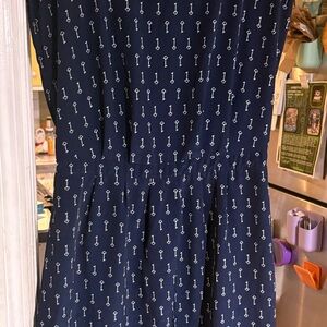 Old Navy Navy Dress with White Key Print